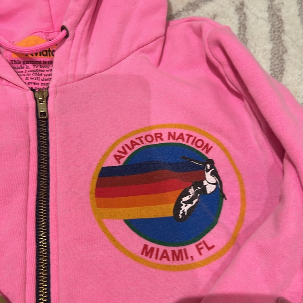 Pink Aviator Nation Zip-Up Hoodie - Picture 3 of 5